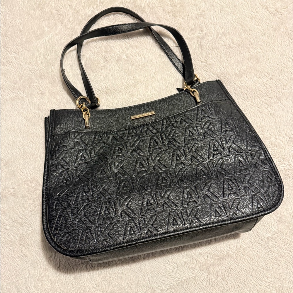 Anne Klein Black Embossed Shoulder Bag